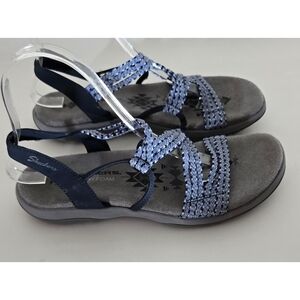 Skechers Blue Athletic Walking Sandals Shoes Sz 9 Womens Comfort